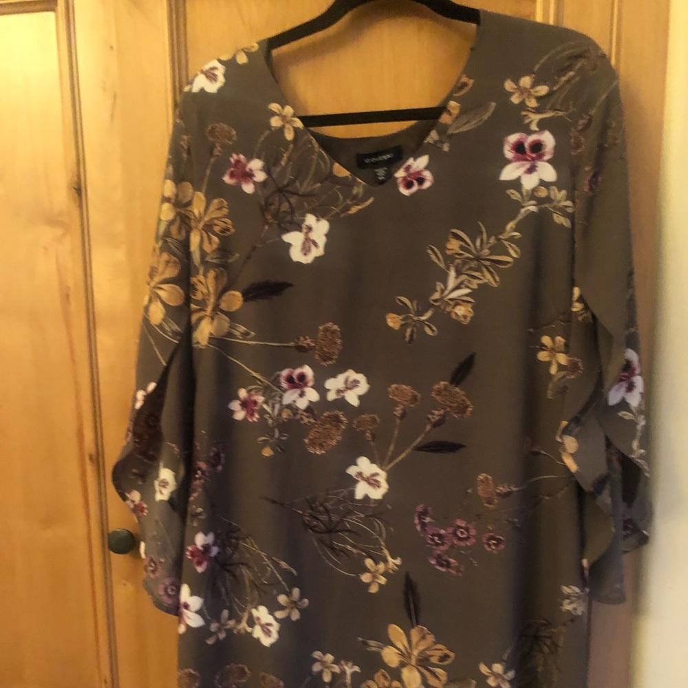 Tunic v neck ruffle sleeve dress